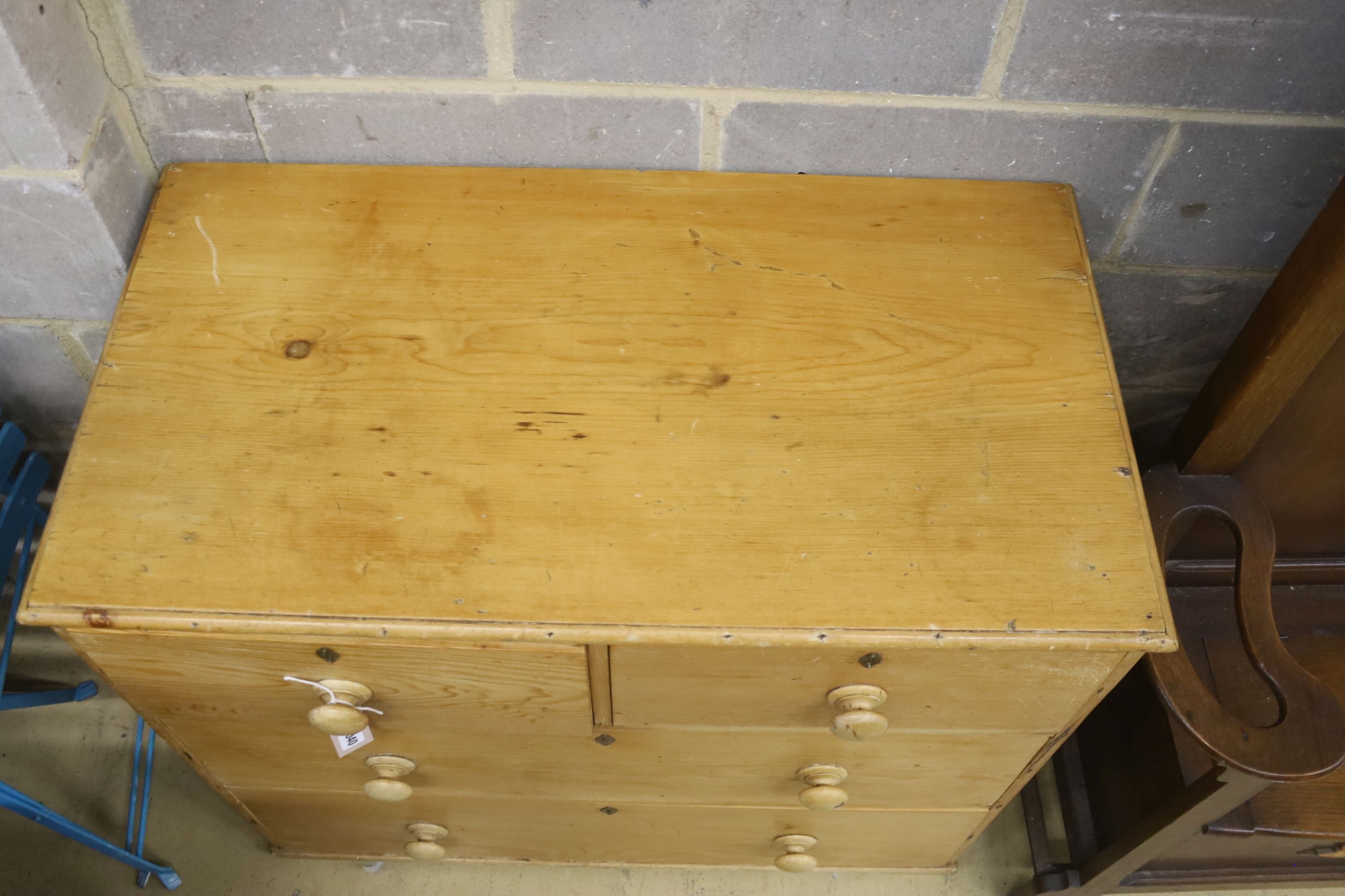 A 19th century pine chest of drawers, width 94cm, depth 51cm, height 82cm